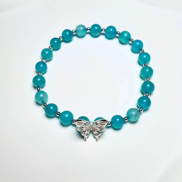 Premium Icy Amazonite Butterfly Bracelet