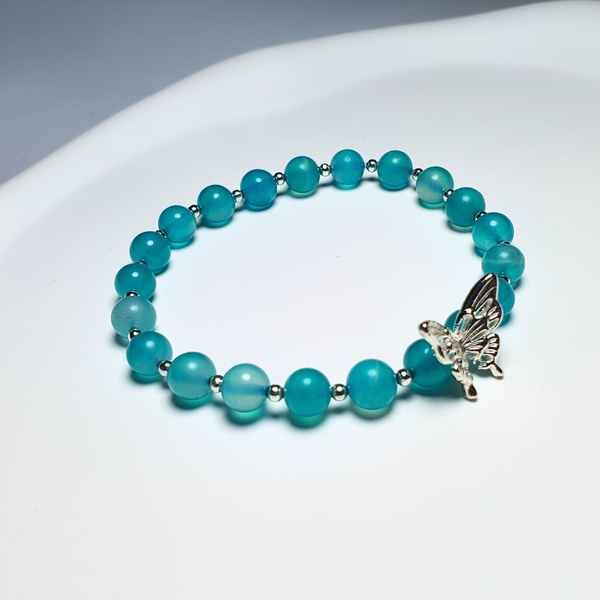 Premium Icy Amazonite Butterfly Bracelet